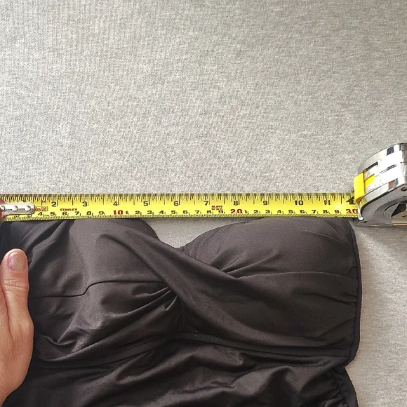 Black Strapless WOMENS ANNE COLE BEAUTIFUL SWIMSUIT SWIMWEAR ONE-PIECE SUIT - Picture 8 of 16